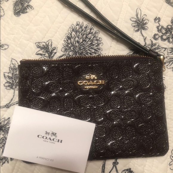 Coach Signature Patent Leather Metallic Oxblood - Picture 3 of 7